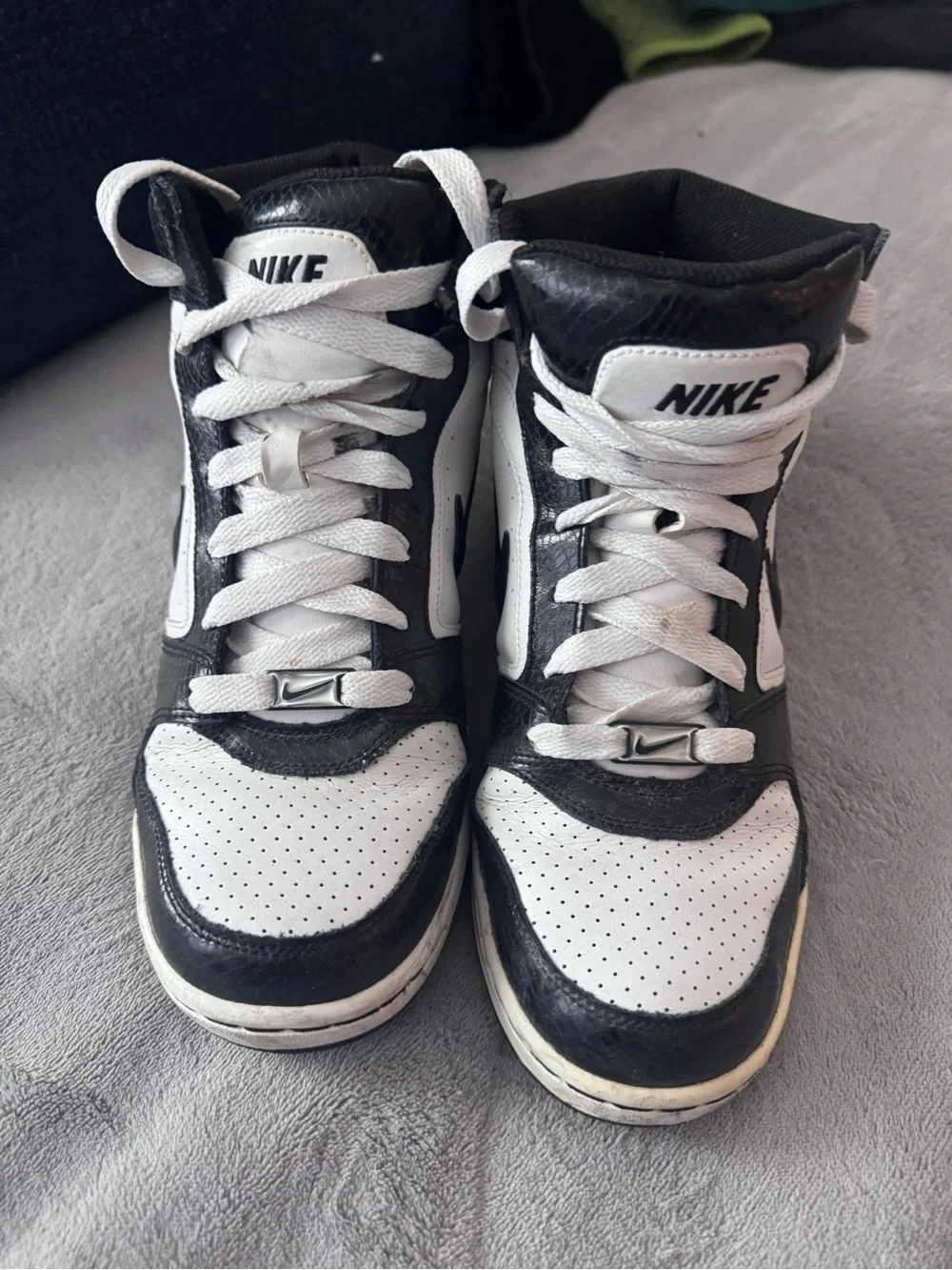 Nike Black and White Mid-Top Athletic Sneakers